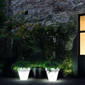 Designer-Blumentopf mit Licht Vas-Three Indoor – Outdoor Serralunga